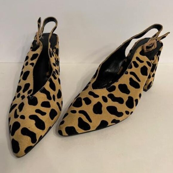 Gianni Bini Size 8 Animal Print Leopard Print Pointy Block Heels - Picture 7 of 8